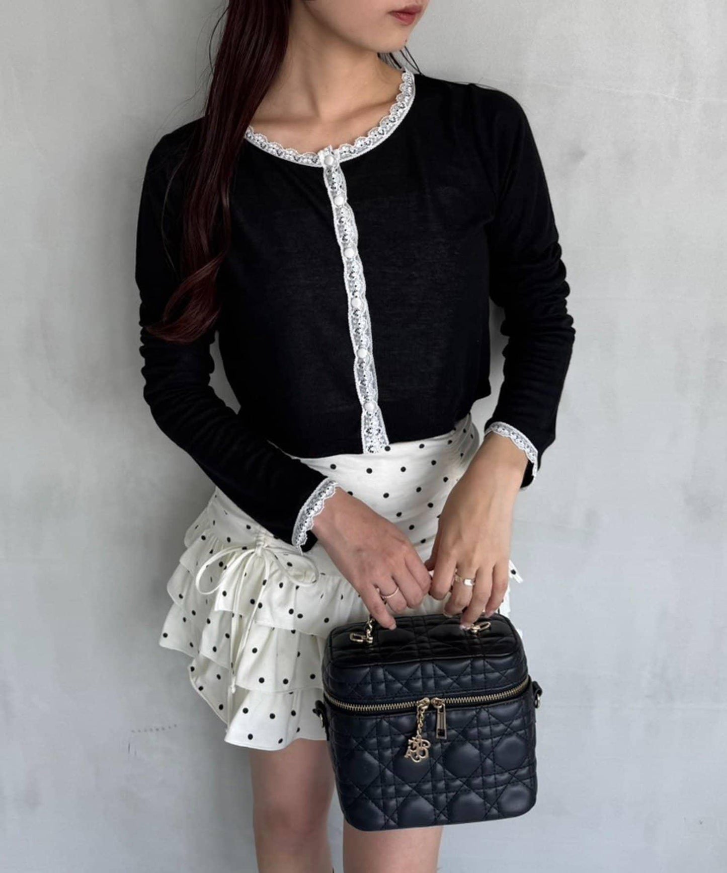 蕾絲拼接針織開衫