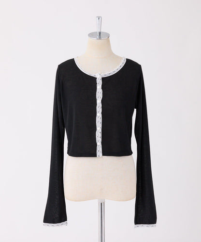 蕾絲拼接針織開衫