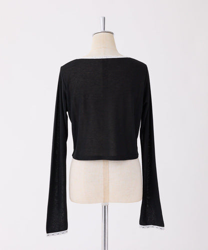 蕾絲拼接針織開衫