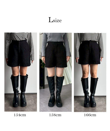 亮片粗花呢短褲