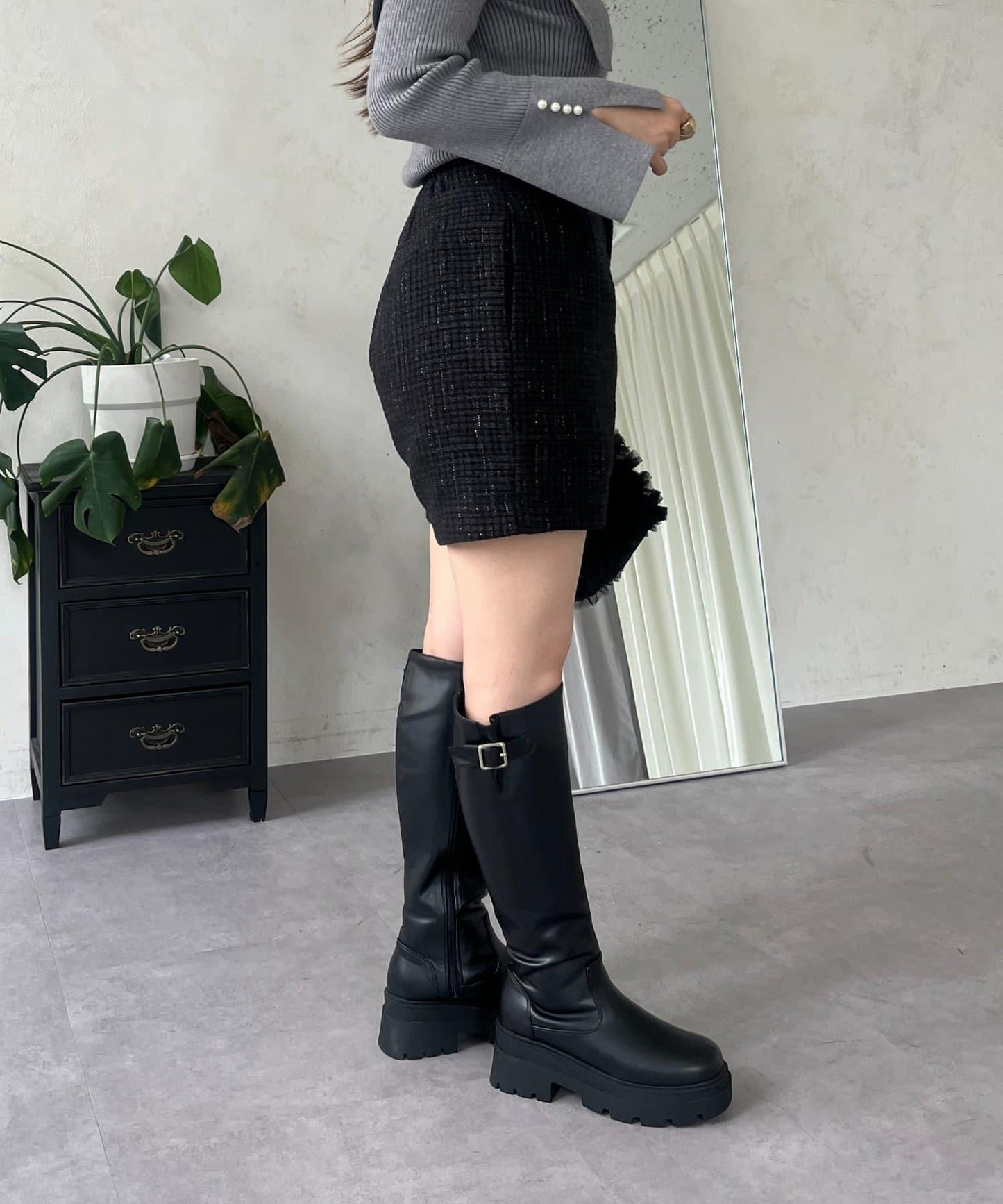 亮片粗花呢短褲