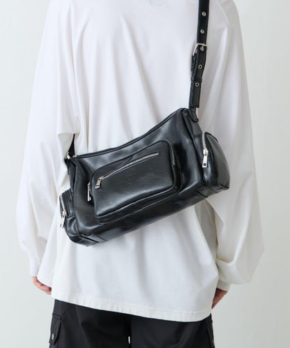 【Lui's】【Neucon】多口袋皮革單肩包