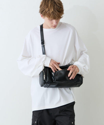 【Lui's】【Neucon】多口袋皮革單肩包
