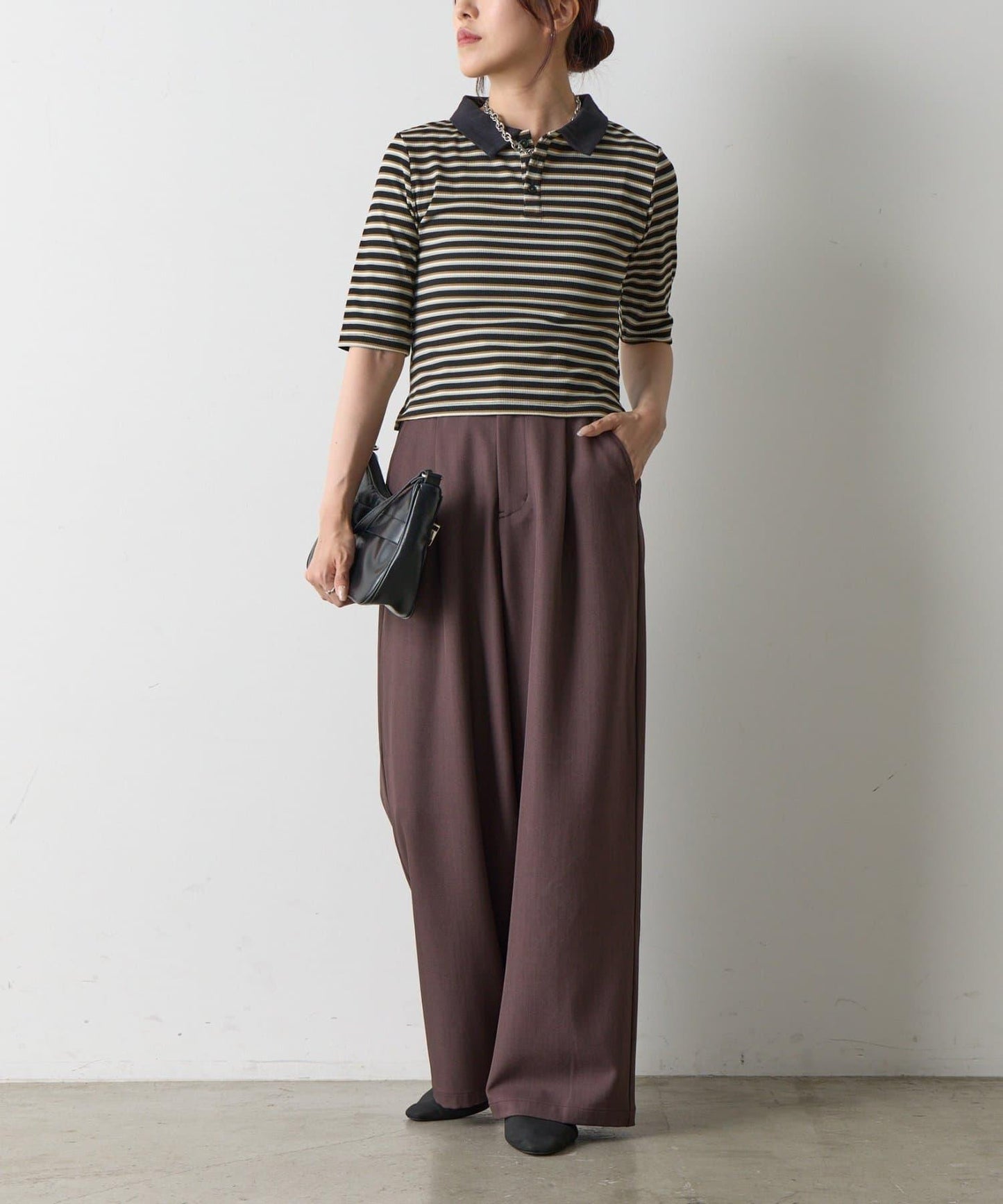 【AW】羅紋條紋POLO衫