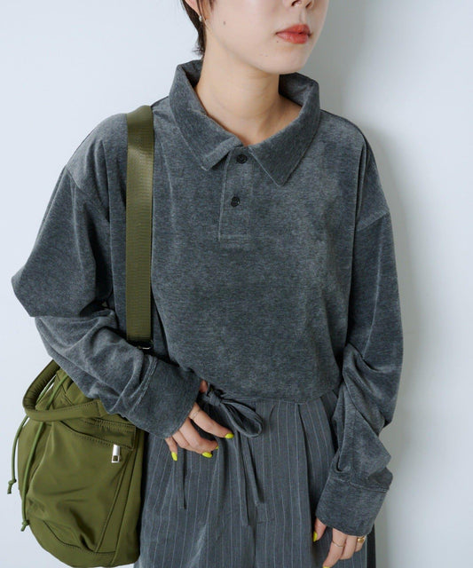 【WHIMSIC】天鵝絨POLO衫