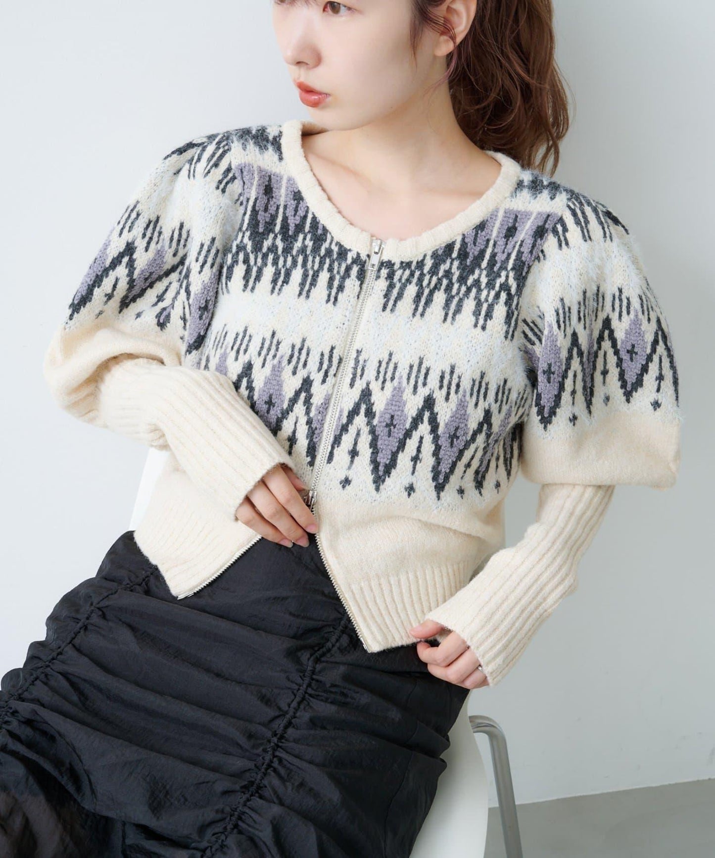 【Kastane】北歐風拉鍊開衫