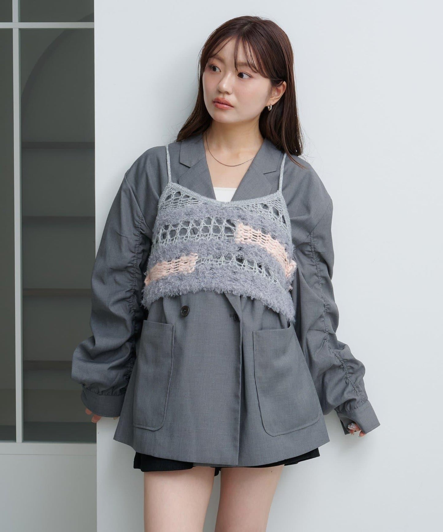 【Kastane】鏤空針織背心