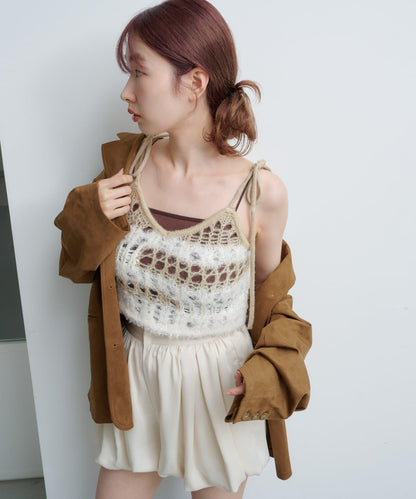 【Kastane】鏤空針織背心