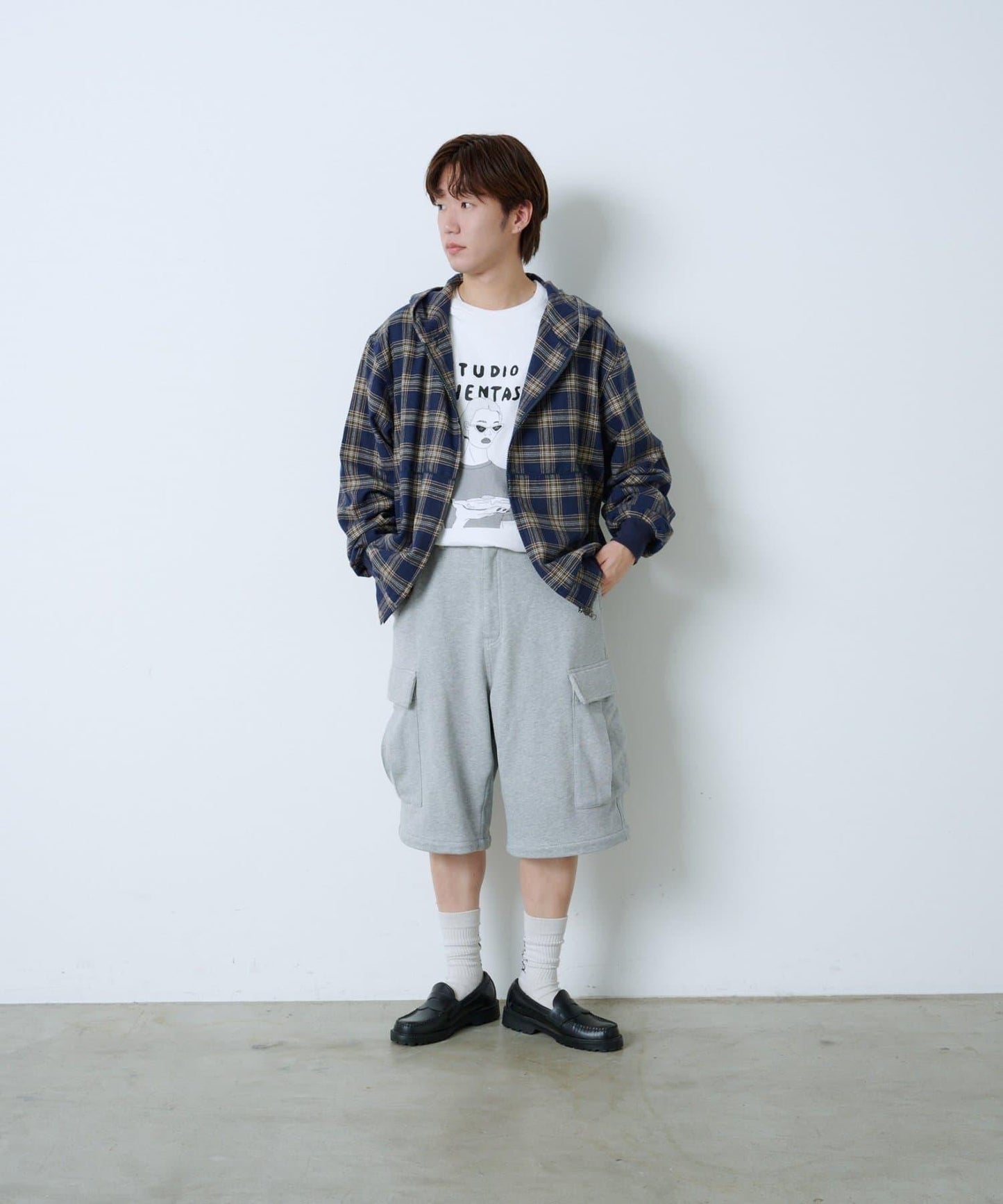 【WHIMSIC】格紋拉鍊連帽襯衫
