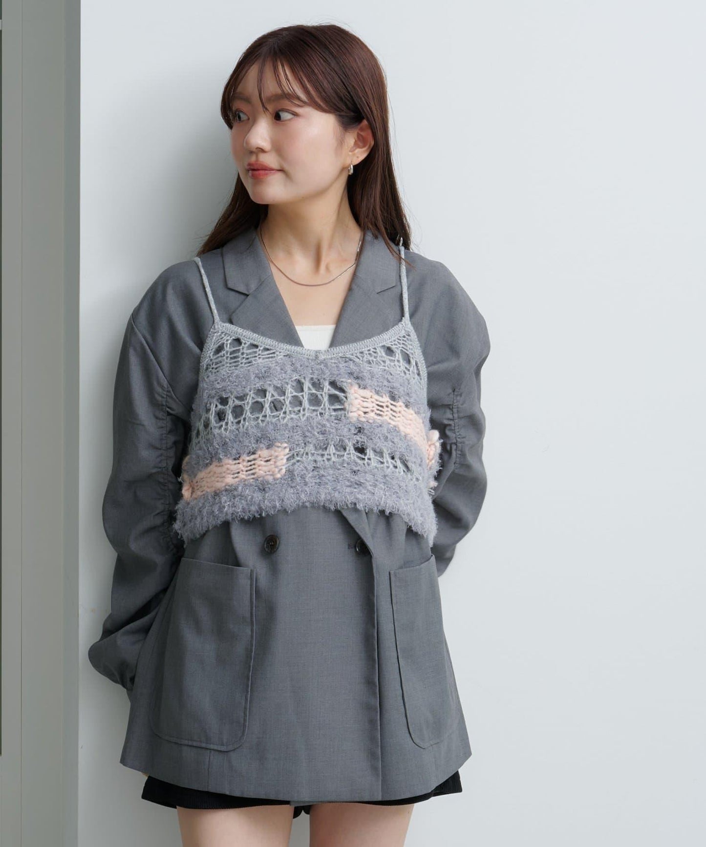 【Kastane】鏤空針織背心