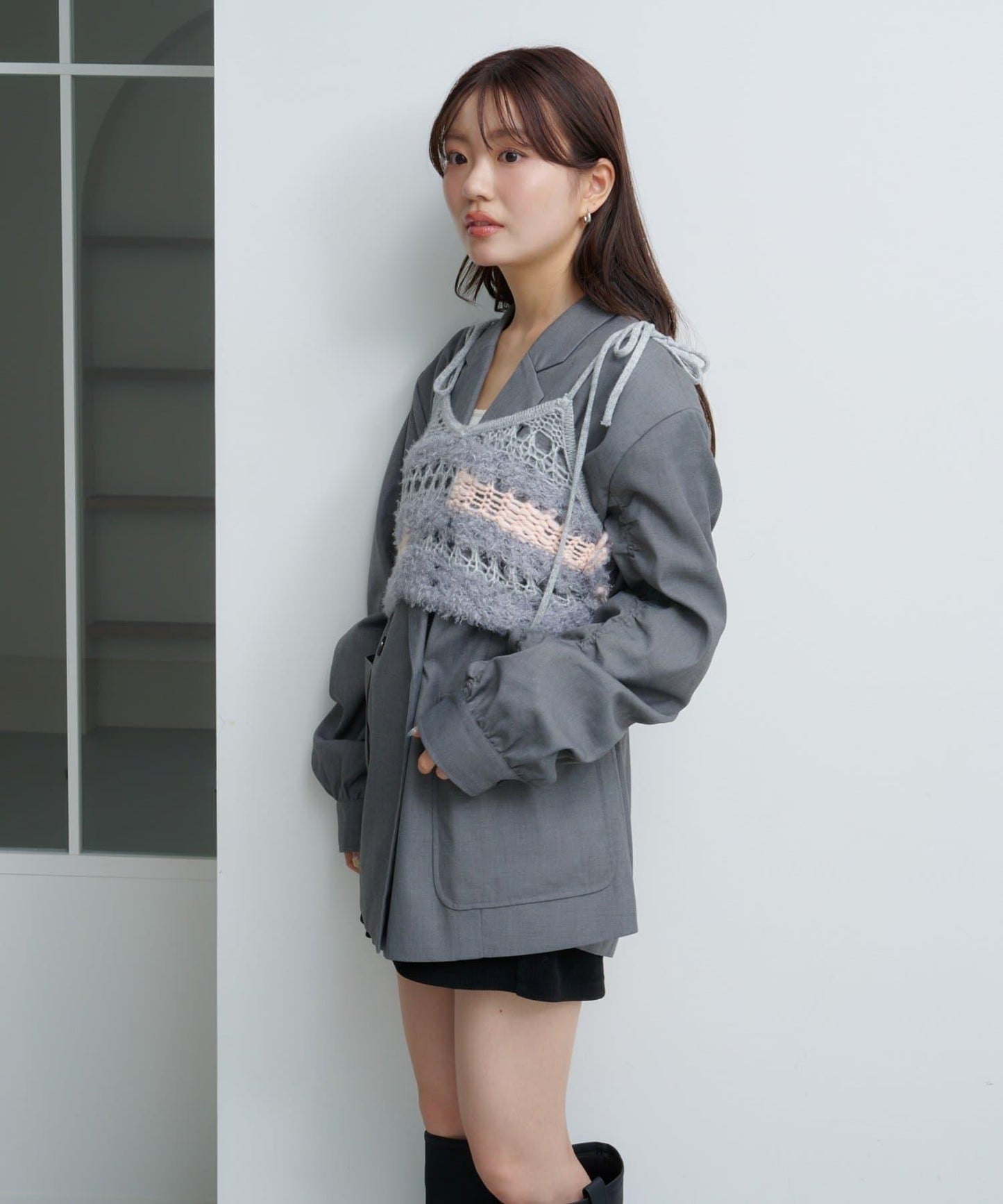 【Kastane】鏤空針織背心