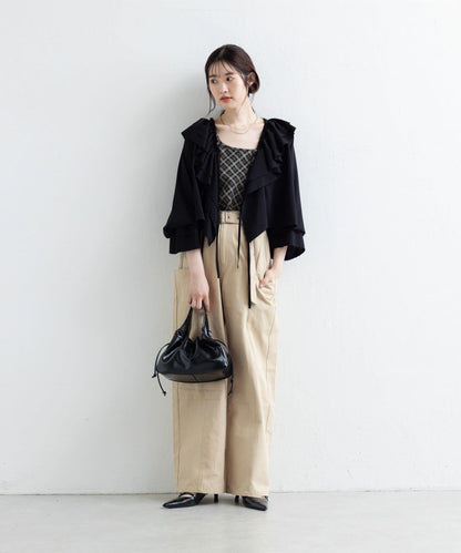 【Kastane】荷葉邊蝴蝶結襯衫