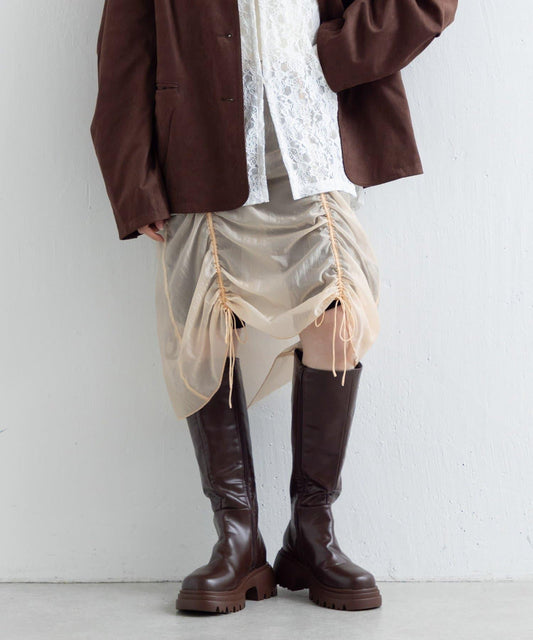 【Kastane】透視褶皺半身裙