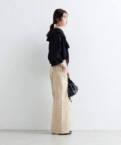 【Kastane】荷葉邊蝴蝶結襯衫