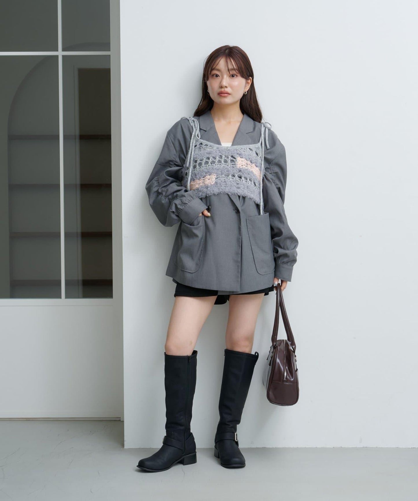 【Kastane】鏤空針織背心