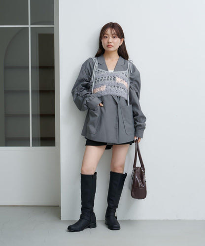 【Kastane】鏤空針織背心