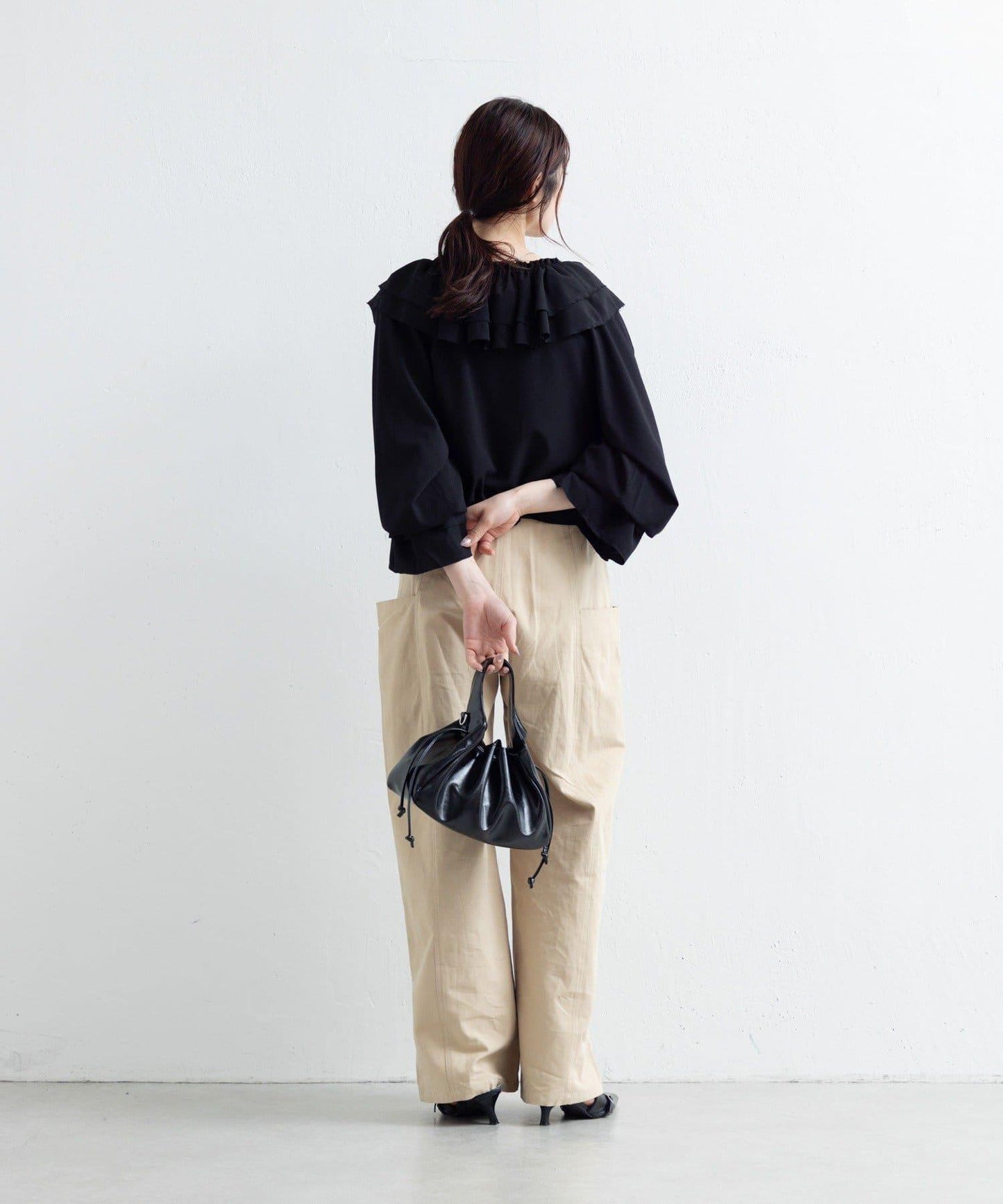 【Kastane】荷葉邊蝴蝶結襯衫