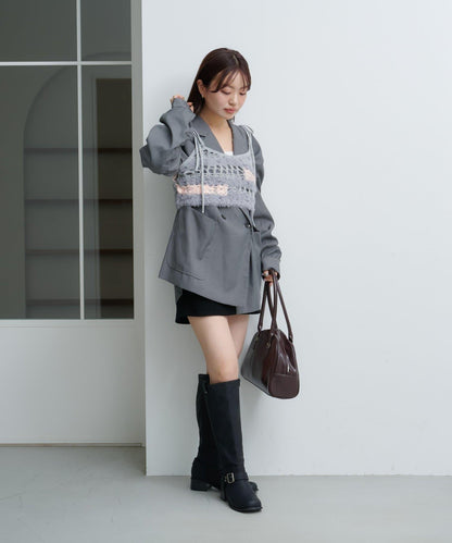 【Kastane】鏤空針織背心