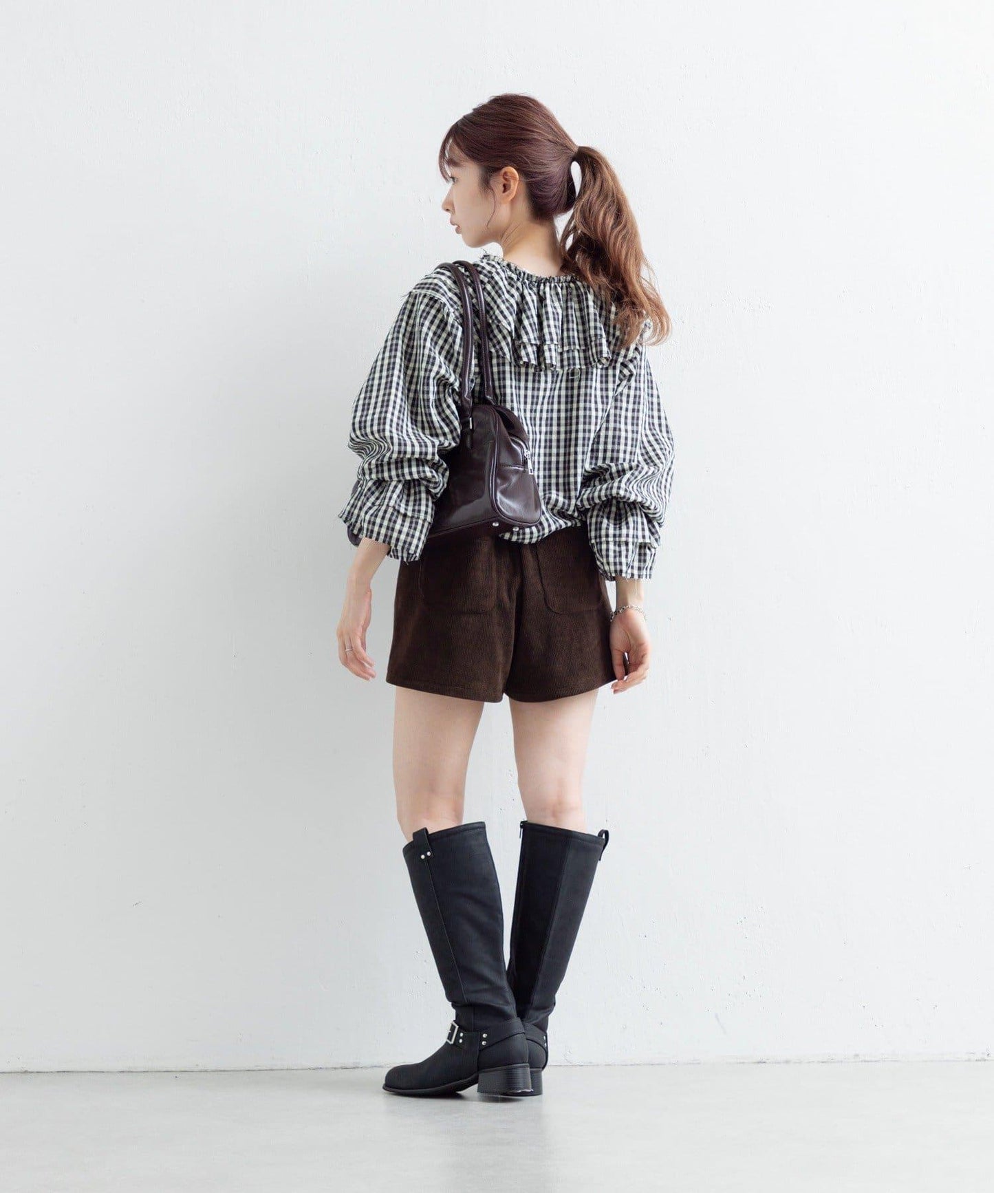 【Kastane】荷葉邊蝴蝶結襯衫