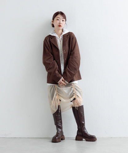 【Kastane】透視褶皺半身裙