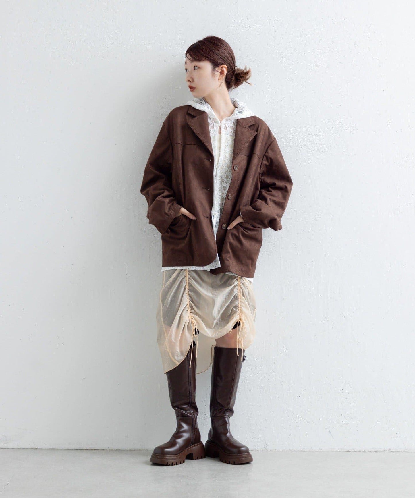 【Kastane】透視褶皺半身裙