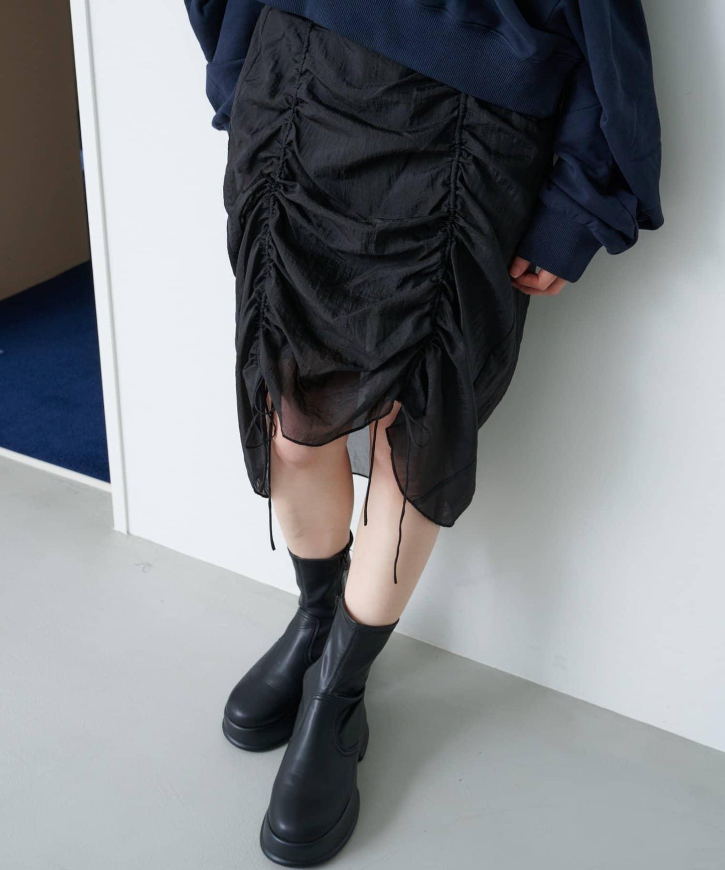 【Kastane】透視褶皺半身裙