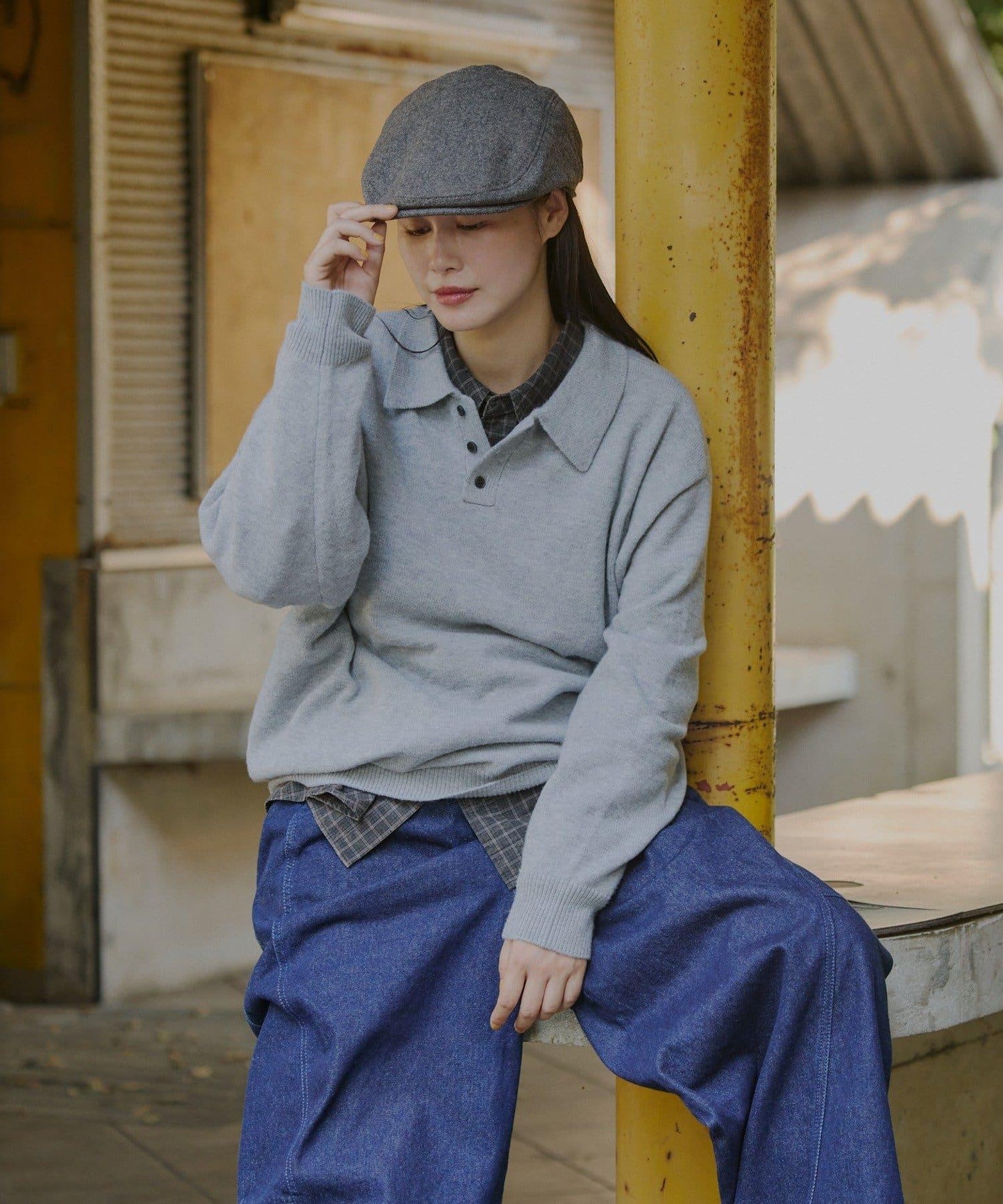 【WHIMSIC】磨毛紗線針織POLO衫