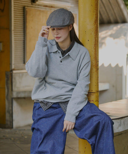 【WHIMSIC】磨毛紗線針織POLO衫