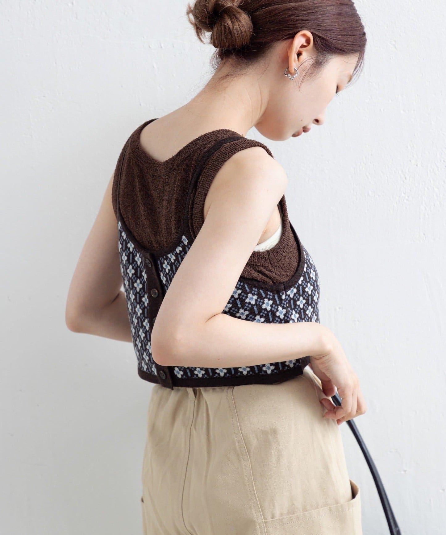 【Kastane】提花針織背心