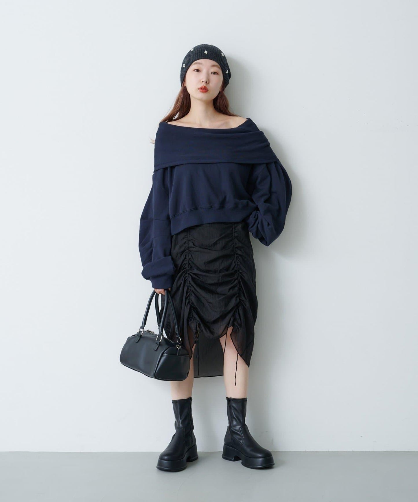 【Kastane】透視褶皺半身裙