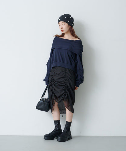 【Kastane】透視褶皺半身裙