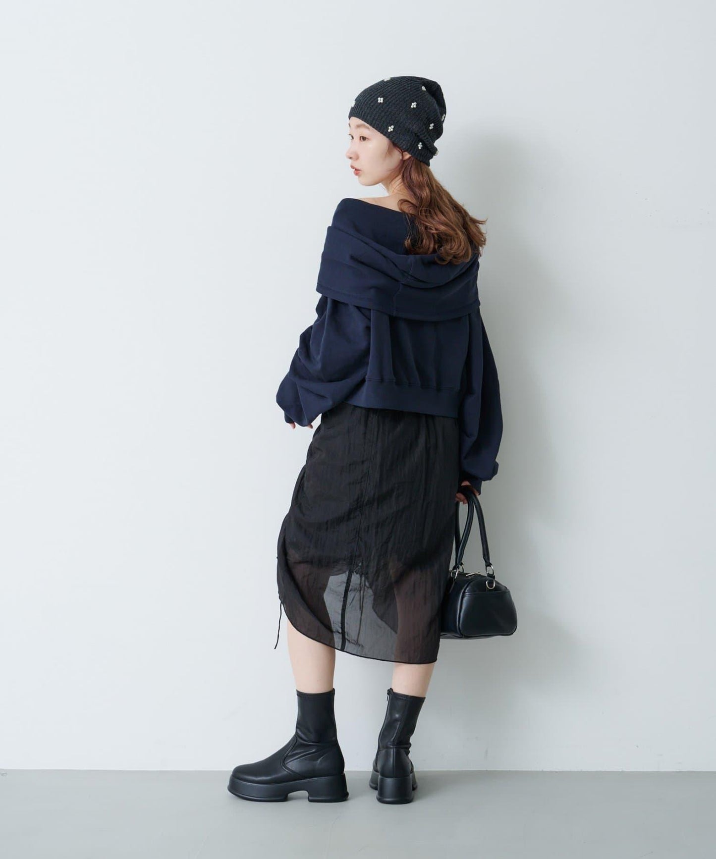 【Kastane】透視褶皺半身裙