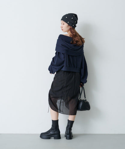 【Kastane】透視褶皺半身裙