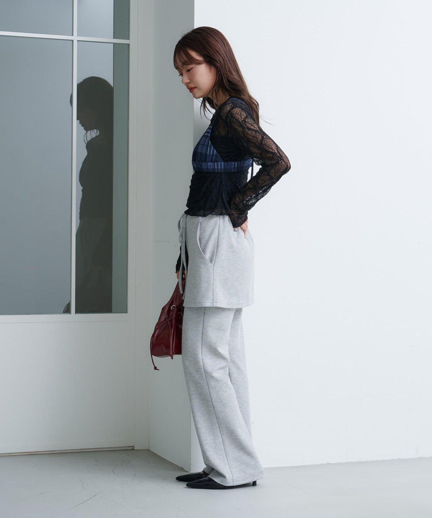 【Kastane】網紗牛仔吊帶上衣