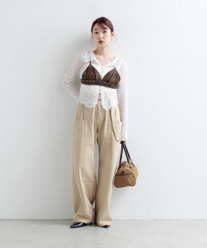 【Kastane】網紗牛仔吊帶上衣