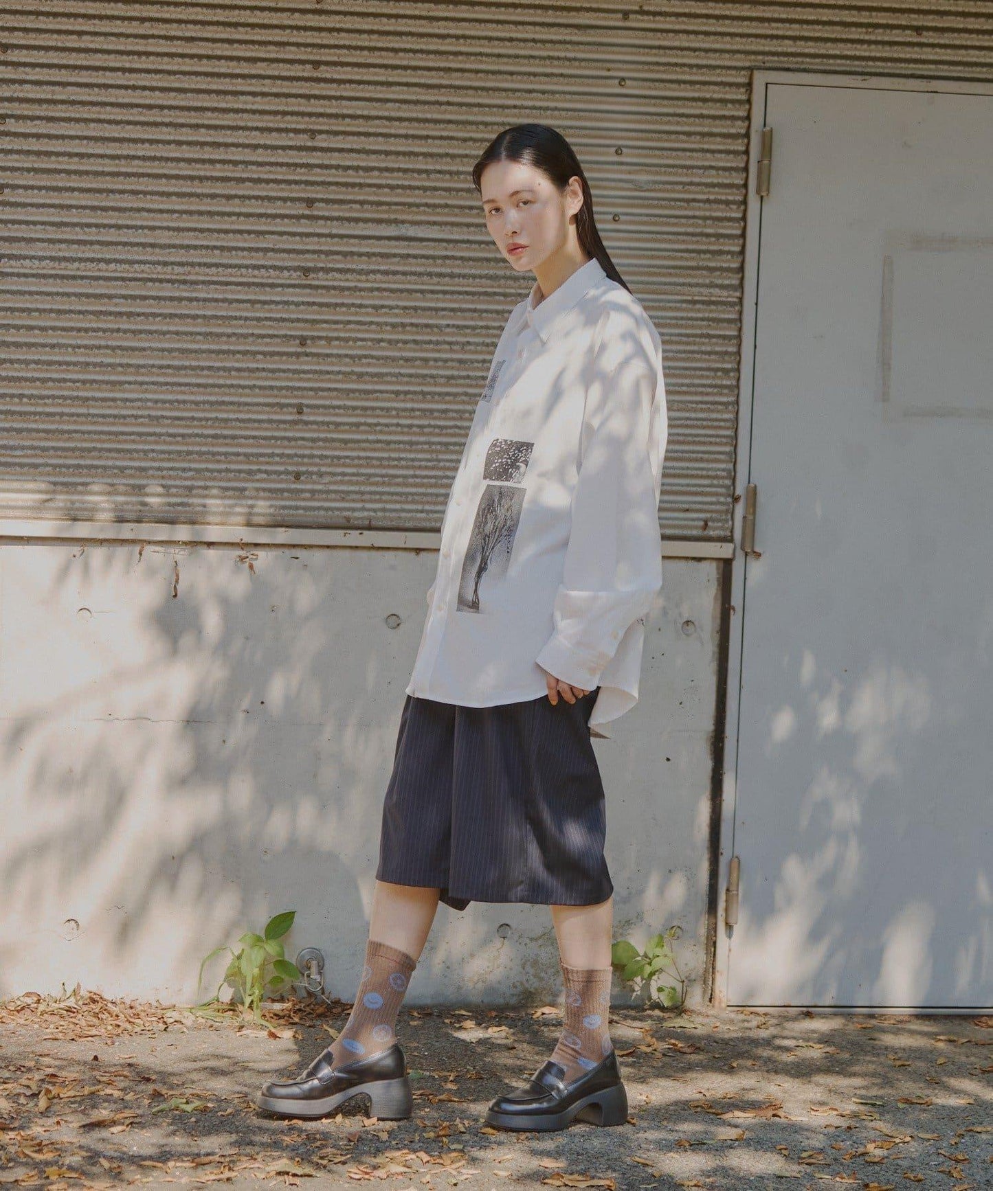 【WHIMSIC】融化午後圖案印花襯衫
