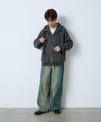 【WHIMSIC】華夫格拉鍊連帽衛衣