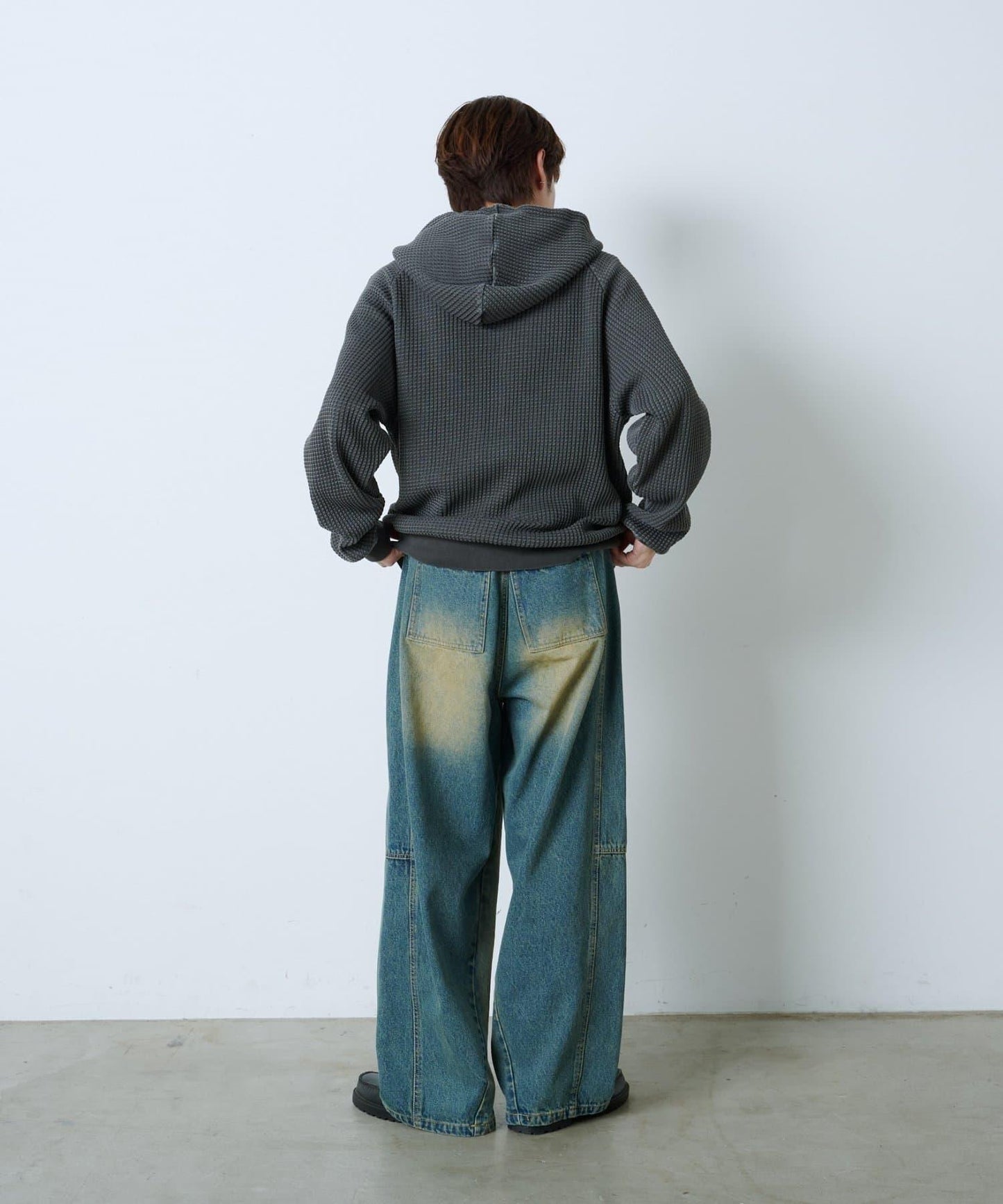 【Kastane】【WHIMSIC】華夫格拉鍊連帽衛衣