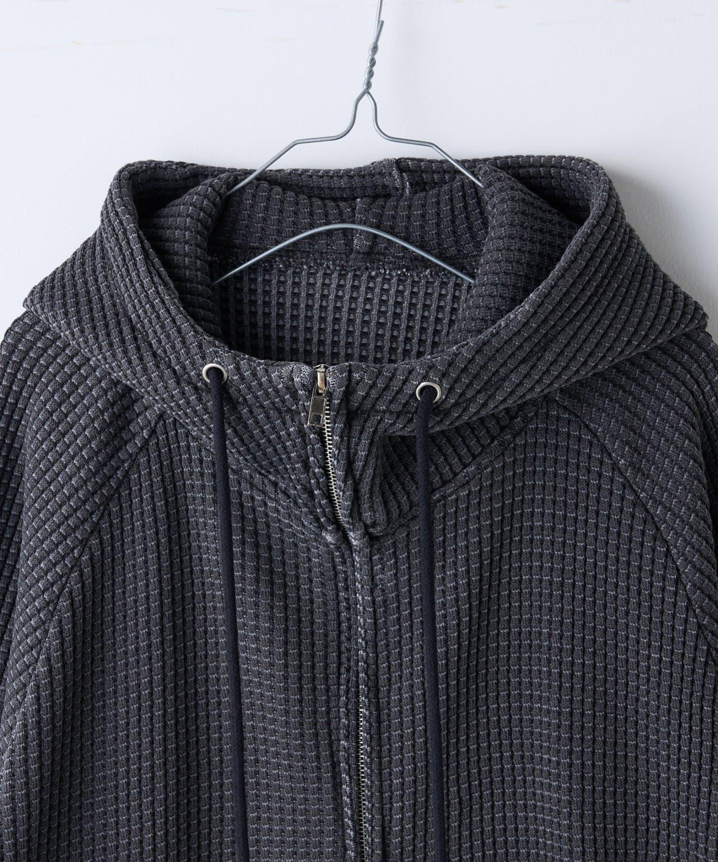 【Kastane】【WHIMSIC】華夫格拉鍊連帽衛衣