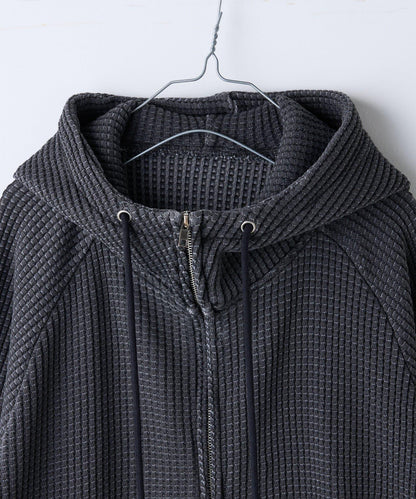 【Kastane】【WHIMSIC】華夫格拉鍊連帽衛衣