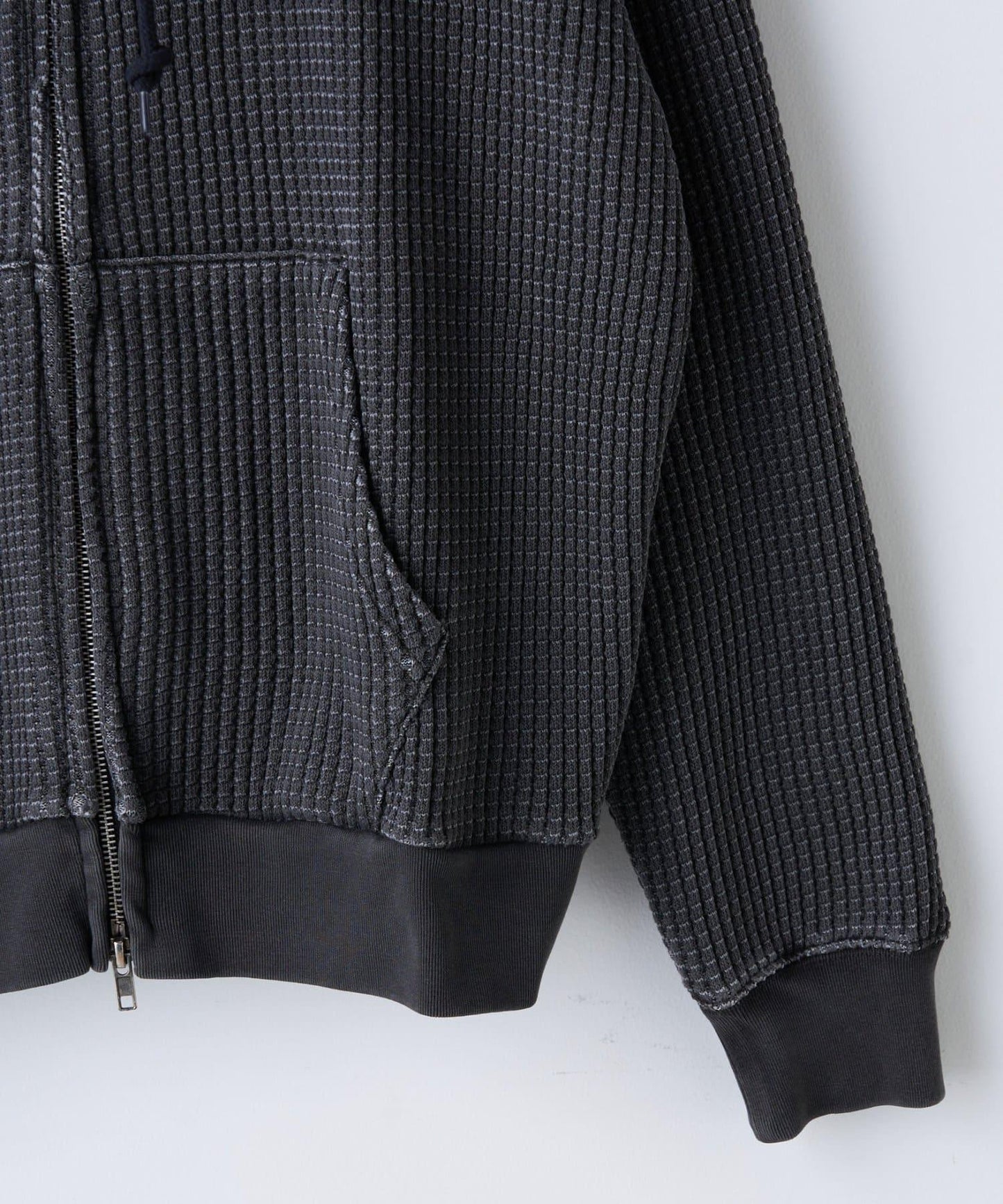 【Kastane】【WHIMSIC】華夫格拉鍊連帽衛衣