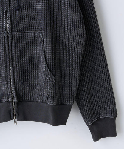 【Kastane】【WHIMSIC】華夫格拉鍊連帽衛衣