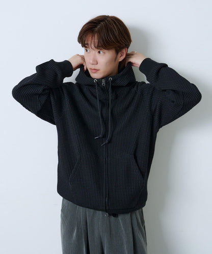 【Kastane】【WHIMSIC】華夫格拉鍊連帽衛衣