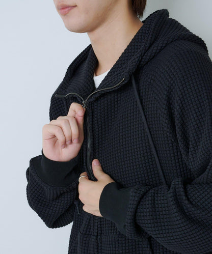 【Kastane】【WHIMSIC】華夫格拉鍊連帽衛衣