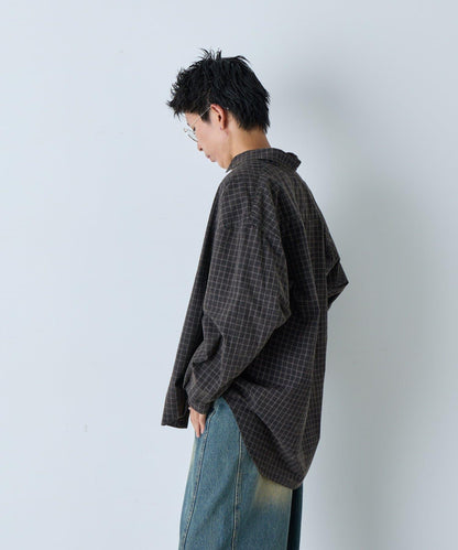 ACID WASHED格紋襯衫
