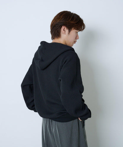 【Kastane】【WHIMSIC】華夫格拉鍊連帽衛衣