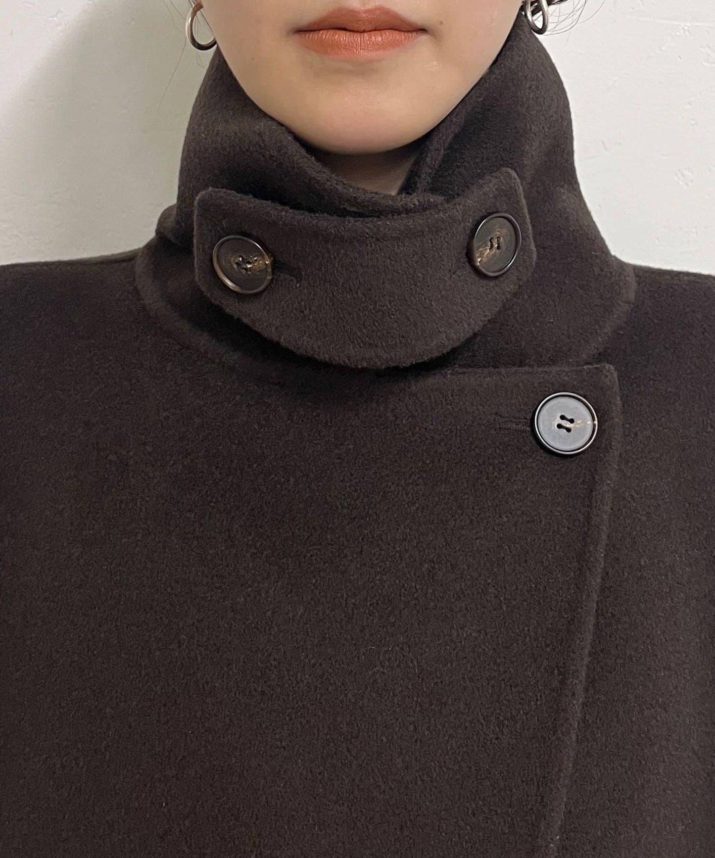 大翻領雙面中長大衣
