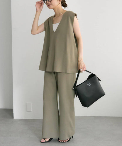 彈力V領針織背心