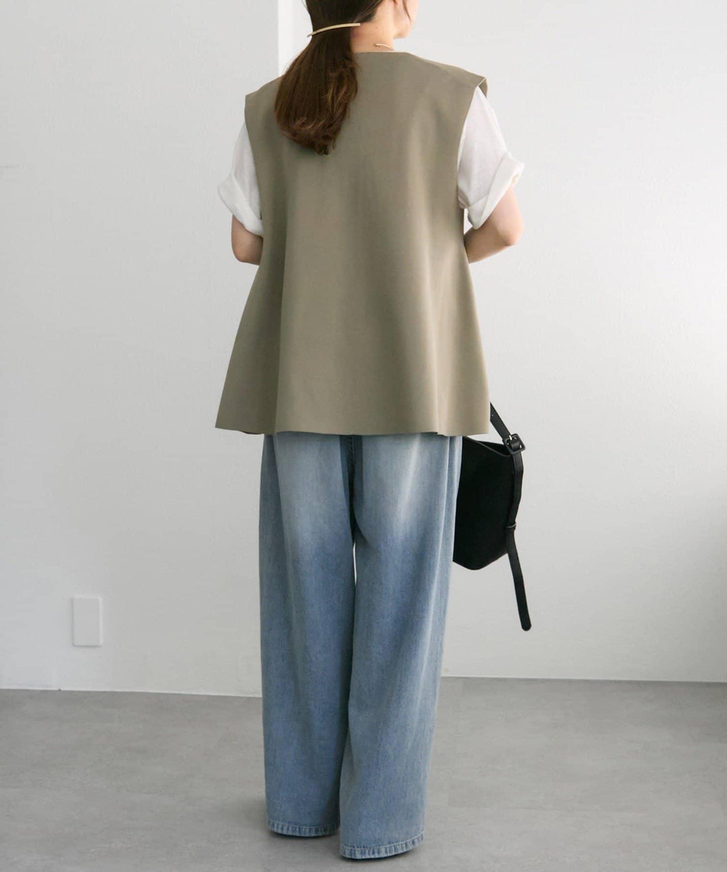 彈力V領針織背心