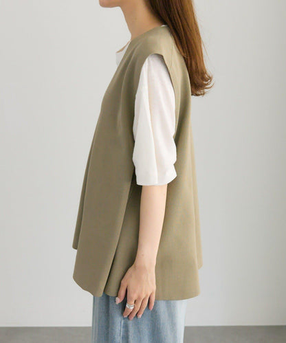 彈力V領針織背心